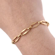 Chaine maille fantaisie 7 mm - Acier inoxydable 304 Doré x50cm