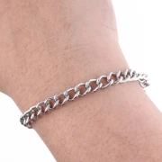 Chaîne maille Rombo striée 6 mm - Acier inoxydable 316L x1m