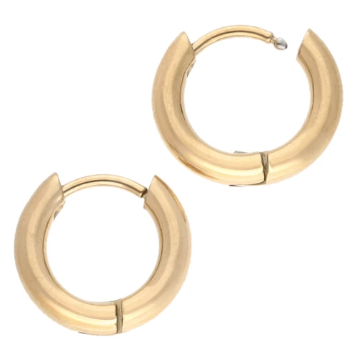 Créoles rondes 13 mm - Fil 2.5 mm - Acier inoxydable 316L Doré x2