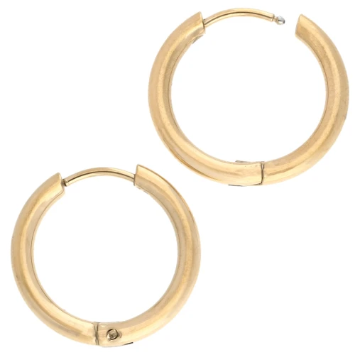 Créoles rondes 19 mm - Fil 2.5 mm - Acier inoxydable 316L Doré x2