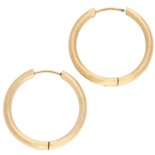 Créoles rondes 23 mm - Fil 2.5 mm - Acier inoxydable 316L Doré x2