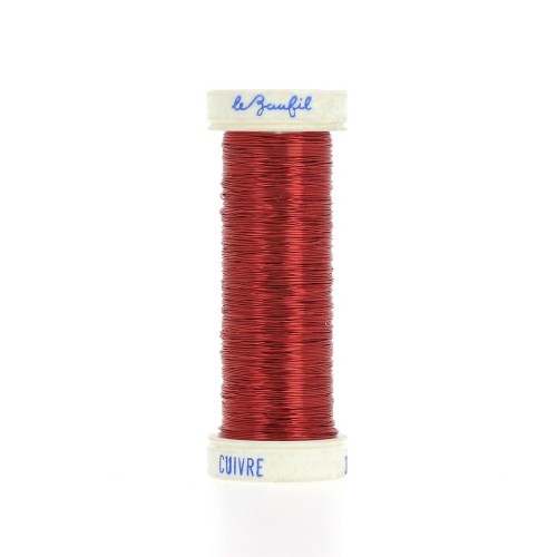Fil métal fin 0.20 mm Lebaufil - Rouge x20m