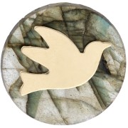 Élément oiseau à coller 11x14 mm - Gold filled (or laminé)  x1