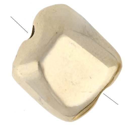 Perle nuggets irrégulière 11x10 mm - Doré à l'or fin x1