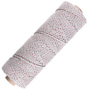 Cordon en coton tressé 2.5 mm - fabrication Française - Multi Bleu - Doré rose x100m