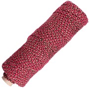 Bobine cordon en coton tressé 2.5mm - fabrication Française - Rouge - Vert x100m
