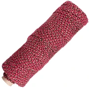 Bobine cordon en coton tressé 2.5mm - fabrication Française - Rouge - Vert x100m