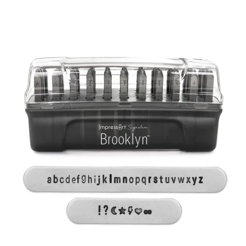 Poinçons ImpressArt Signature 3 mm pour acier - Alphabet Minuscules BROOKLYN x33