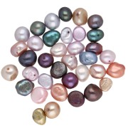 Perles d'eau douce baroques teintées 9 mm - Grade AA - Multicolore x6