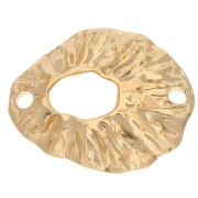 Intercalaire ovale évidé texturé 19.5x16 mm - Doré à l'or fin x1