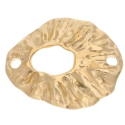 Intercalaire ovale évidé texturé 19.5x16 mm - Doré à l'or fin x1