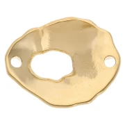 Intercalaire ovale évidé texturé 19.5x16 mm - Doré à l'or fin x1
