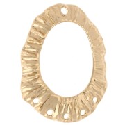 Pendentif chandelier ovale évidé texturé 35x27 mm 5 trous - Doré à l'or fin x1|raw }}