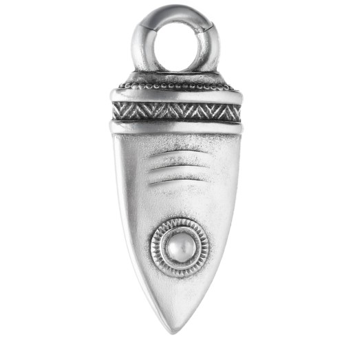 Pendentif dague ethnique 39x17 mm - Placage Argent fin vieilli x1