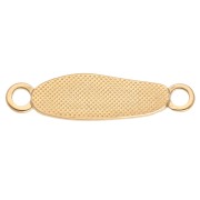 Intercalaire irrégulier 33x8.5 mm et résine époxy - Doré à l'or fin - Blanc nacré