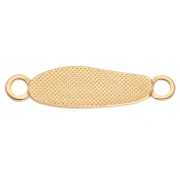 Intercalaire irrégulier 33x8.5 mm et résine époxy - Doré à l'or fin - Blanc nacré