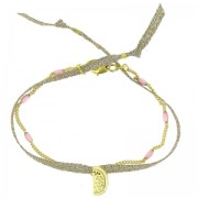 Breloque pastèque 13 mm doré satiné x1