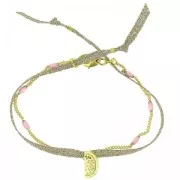 Breloque pastèque 13 mm doré satiné x1