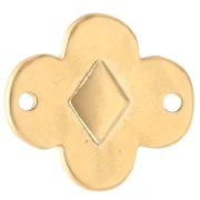 Intercalaire fleur 19x17 mm avec résine époxy - Doré à l'or fin - Turquoise x1