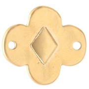 Intercalaire fleur 19x17 mm avec résine époxy - Doré à l'or fin - Corail x1