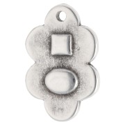 Pendentif feuille 21x14 mm et résine époxy - Placage Argent fin vieilli - Noir
