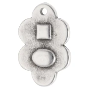 Pendentif feuille 21x14 mm et résine époxy - Placage Argent fin vieilli - Noir