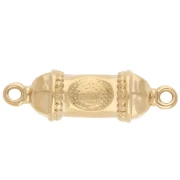 Intercalaire tube ethnique 26x8 mm avec résine époxy - Doré à l'or fin - Noir x1