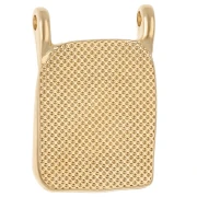 Pendentif intercalaire rectangle 20.5x14 mm motif coeur - Doré à l'or fin