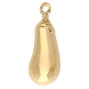 Pendentif aubergine 25x9 mm - Doré à l'or fin x1|raw }}