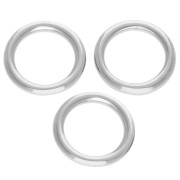 Anneau de montage et tissage rond 13 mm - Placage Argent fin vieilli x1
