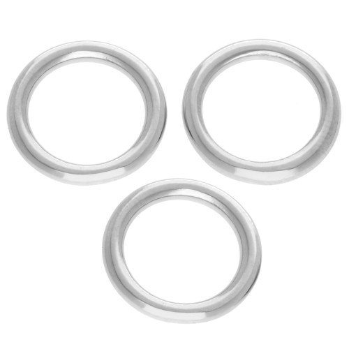 Anneau de montage et tissage rond 13 mm - Placage Argent fin vieilli x1