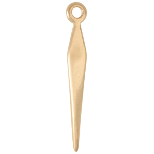 Pendentif pointe 24x3 mm effet torsadé - Doré à l'or fin x1