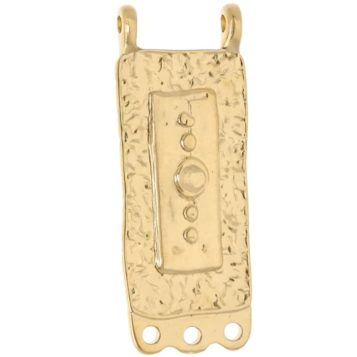 Pendentif intercalaire rectangle chandelier 32x12.5 mm - Doré à l'or fin x1