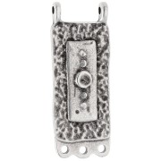 Pendentif intercalaire rectangle chandelier 32x12.5mm - Placage Argent fin vieilli