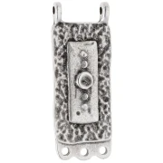 Pendentif intercalaire rectangle chandelier 32x12.5mm - Placage Argent fin vieilli