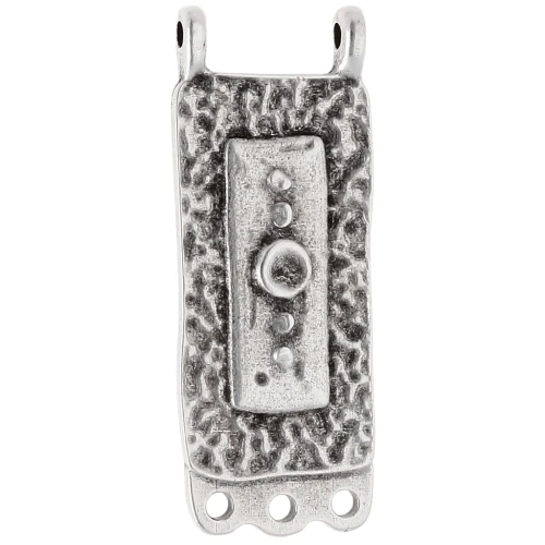 Pendentif intercalaire rectangle chandelier 32x12.5mm - Placage Argent fin vieilli