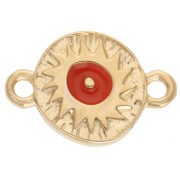 Intercalaire rond irrégulier 11 mm motif ethnique - Doré à l'or fin - Hyacinth x1