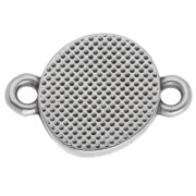 Intercalaire rond irrégulier 11mm motif ethnique Placage Arg fin vieil - Turquoise