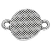 Intercalaire rond irrégulier 11mm motif ethnique Placage Arg fin vieil - Turquoise