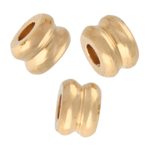 Perles mini tubes 3x2 mm - Doré à l'or fin x10