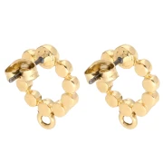 Clous d'oreilles rond évidé 18x13.5 mm - Doré à l'or fin x2