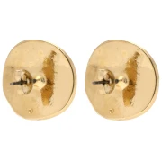 Boucles d'oreilles rondes striées 22 mm effet ondulé - Doré à l'or fin x2