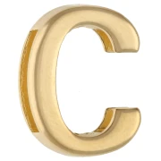 Poussoir lettre alphabet 15x12 mm - C - pour lacet 10 mm - Doré à l'or fin x1