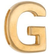 Poussoir lettre alphabet 15x12 mm - G - pour ruban 10 mm - Doré à l'or fin x1
