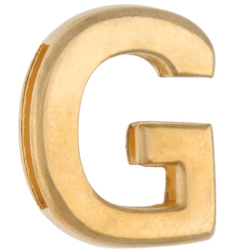 Poussoir lettre alphabet 15x12 mm - G - pour ruban 10 mm - Doré à l'or fin x1