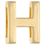 Poussoir lettre alphabet 15x12 mm - H - pour lacet 10 mm - Doré à l'or fin x1