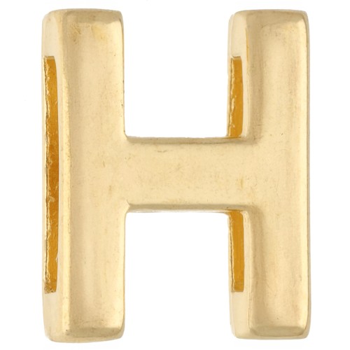 Poussoir lettre alphabet 15x12 mm - H - pour ruban 10 mm - Doré à l'or fin x1