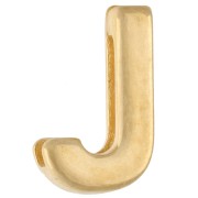 Poussoir lettre alphabet 15x9 mm - J - pour lacet 10 mm - Doré à l'or fin x1|raw }}