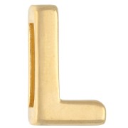 Poussoir lettre alphabet 15x9 mm - L - pour lacet 10 mm - Doré à l'or fin x1|raw }}
