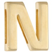 Poussoir lettre alphabet 15x13 mm - N - pour ruban 10 mm - Doré à l'or fin x1